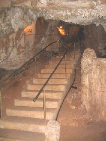 Entrance stairs inside cave